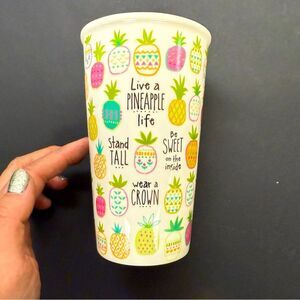 Natural Life gold pineapple stand tall wear a crown Ceramic coffee tea cocoa Cup